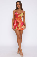 Roman Holiday Mini Dress Tropical Bloom