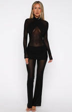 Rue De Romance Long Sleeve Jumpsuit Black