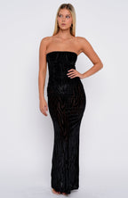 Running The Show Strapless Maxi Dress Black