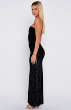Running The Show Strapless Maxi Dress Black