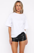 Say It To My Face PU Shorts Black