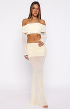 Need Your Heart Maxi Skirt Cream