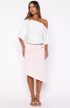 Sending My Love Asymmetric Midi Skirt Pink