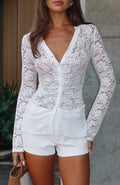 She's A Dime Long Sleeve Lace Top White