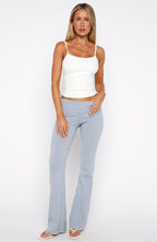 Silent Confessions Knit Pants Dusty Blue