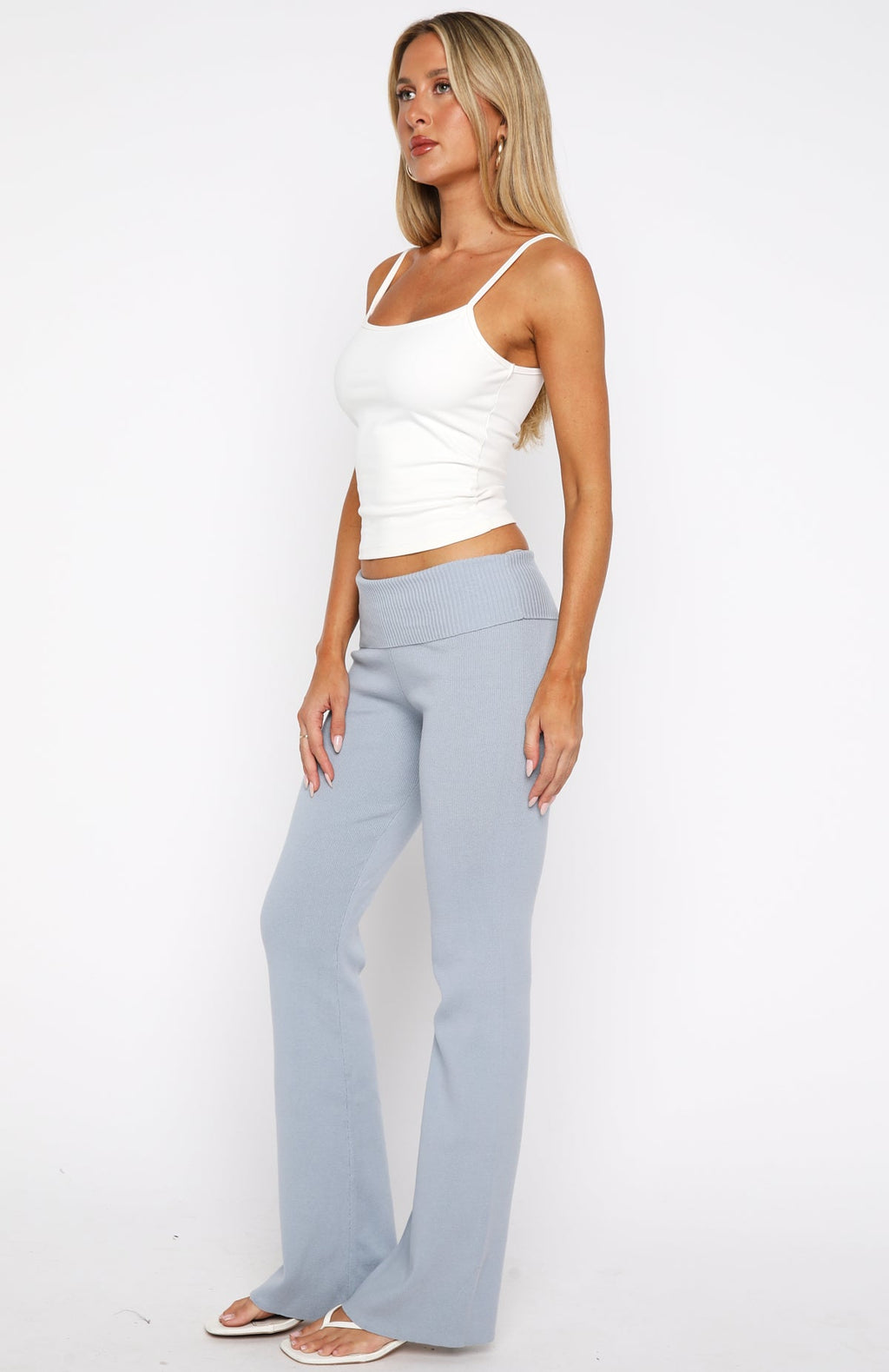 Silent Confessions Knit Pants Dusty Blue