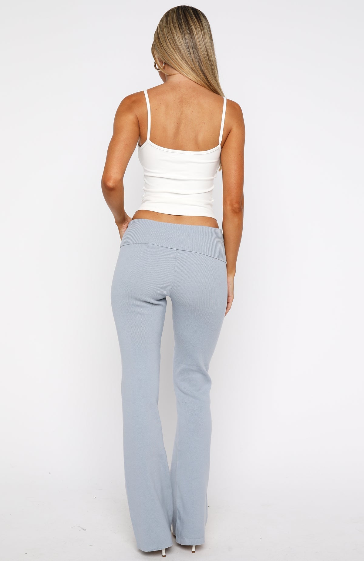 Silent Confessions Knit Pants Dusty Blue