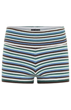 Skip Town Knit Booty Shorts Forest Stripe