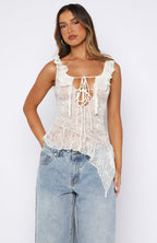 So Iconic Lace Top Off White