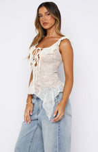 So Iconic Lace Top Off White