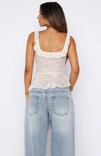 So Iconic Lace Top Off White