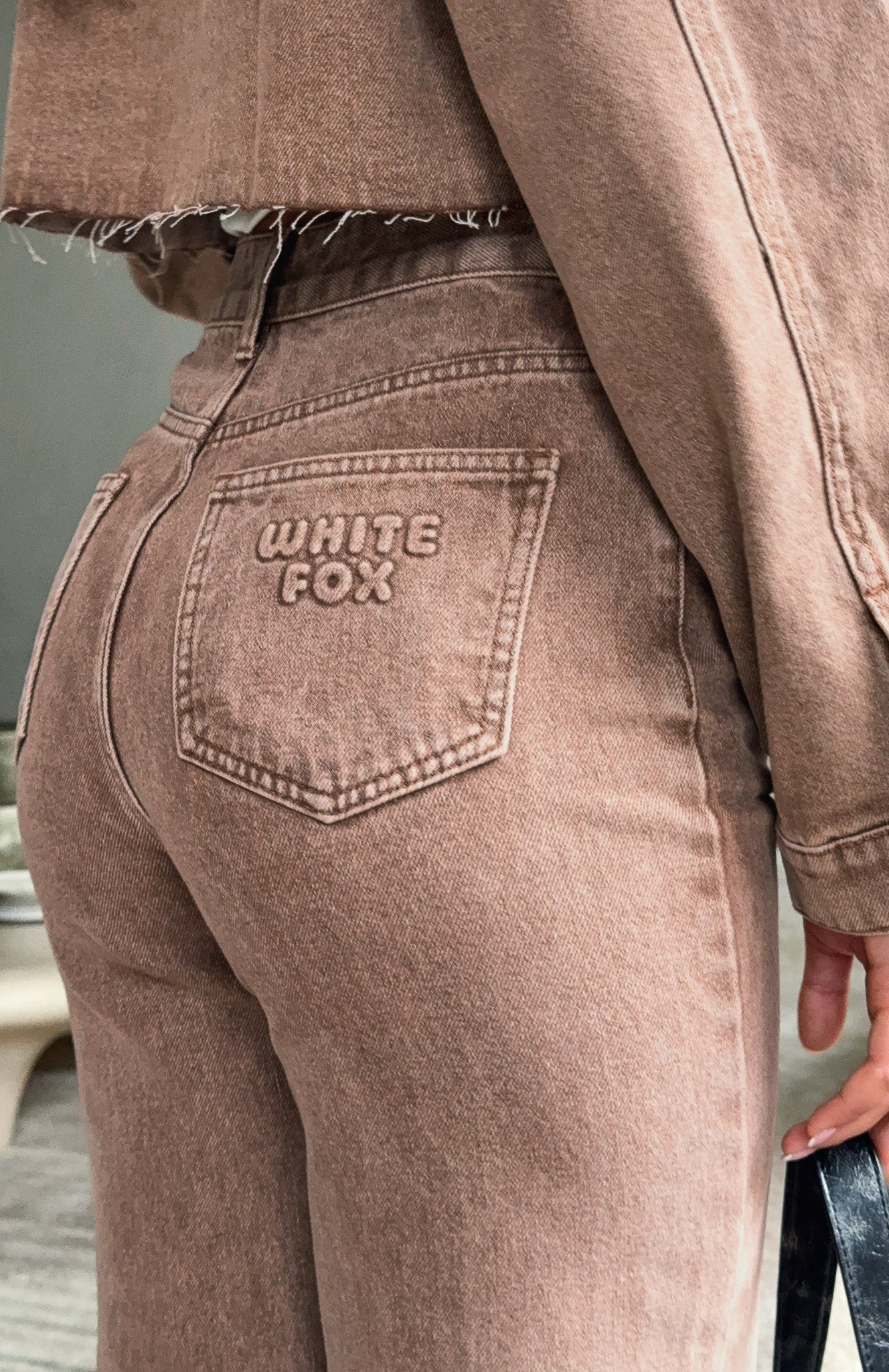 Something To Prove High Rise Straight Leg Jeans Tan Wash