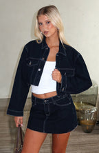 Something To Prove Denim Mini Skirt Dark Indigo