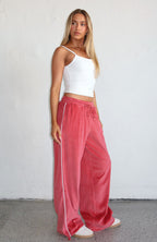 Soul Fire Velour Pants Red