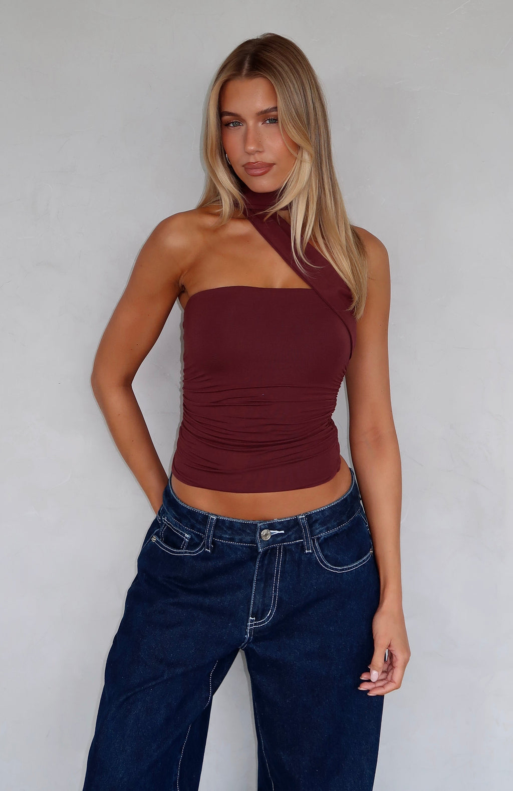 Status Updated Top Burgundy