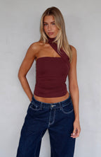 Status Updated Top Burgundy