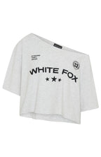 Stay Clear Off Shoulder Cropped Tee Grey Marle