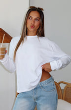 Staying Ahead Long Sleeve Tee White