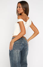 Stuck In A Dream Off Shoulder Top Bone