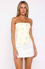 Summer Love Strapless Bustier Lemon