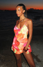 Roman Holiday Mini Dress Tropical Bloom