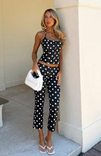 Sweetie Darling Capri Pants Black/White Polka Dot