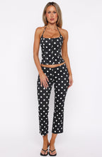 Sweetie Darling Capri Pants Black/White Polka Dot