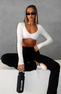 Sync Long Sleeve Crop White