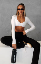 Sync Long Sleeve Crop White