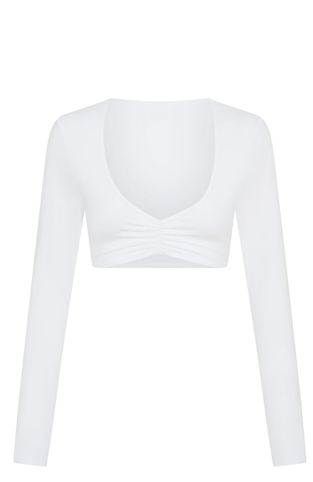 Sync Long Sleeve Crop White