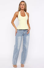 Talking Crazy Halter Top Lemon