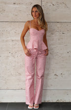 Tempt Me Not Pants Pink Stripe