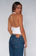 The Fast Life Halter Top White