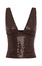 The Glitterati Beaded Top Chocolate