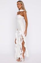 The Positano Dream Sequin Maxi Dress Off White