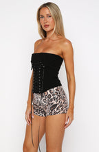 Effortlessly Chic Strapless Bustier Black