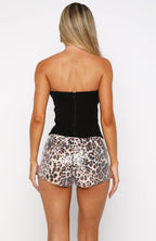 Effortlessly Chic Strapless Bustier Black