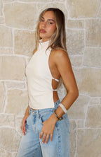 Time Passes Halter Top Pearl