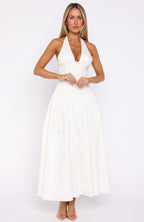 Tinsel Trouble Halter Midi Dress White