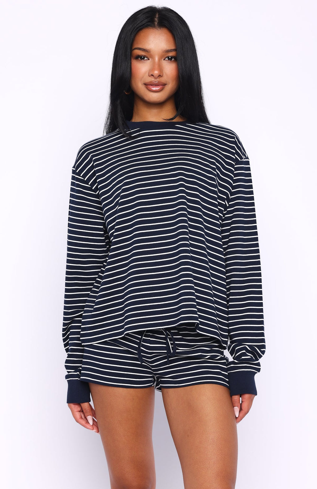 Touchdown Long Sleeve Tee Navy Stripe