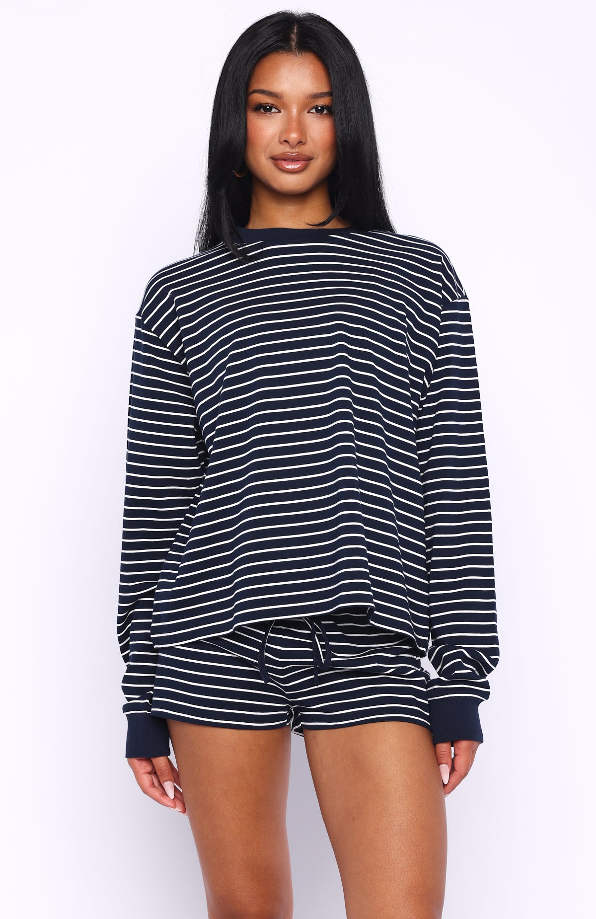 Touchdown Long Sleeve Tee Navy Stripe