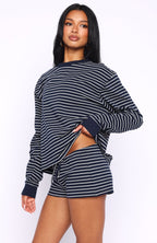 Touchdown Long Sleeve Tee Navy Stripe
