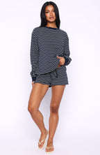 Touchdown Long Sleeve Tee Navy Stripe