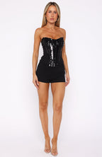 Two Of Us Strapless Bustier Black