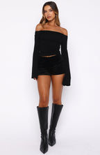 Velvet Teddy Shorts Black