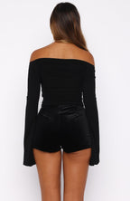 Velvet Teddy Shorts Black