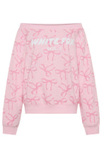 Vol. 1 Off Shoulder Printed Sweater Posy Bow