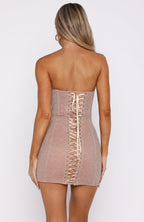 Walk Of Fame Strapless Mini Dress Champagne