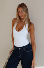 Want To Be Me Halter Bodysuit White