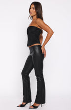 Was It You PU Pant Black